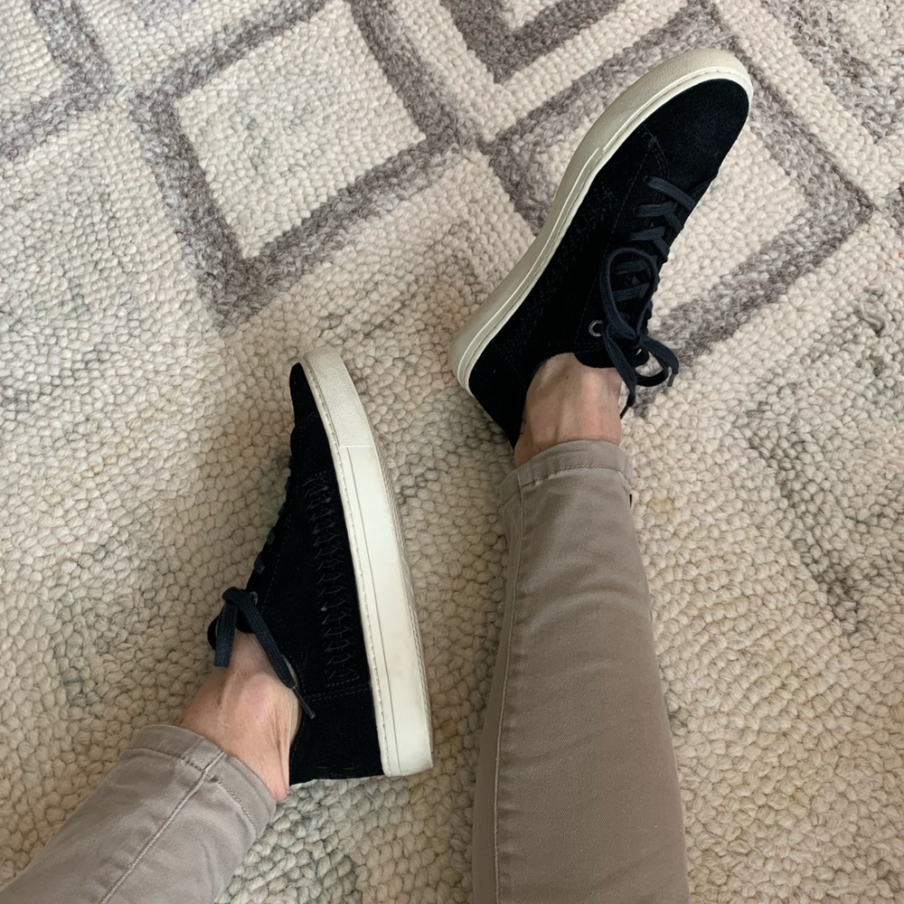 Toms Lenox suede sneakers, black, size 7.5